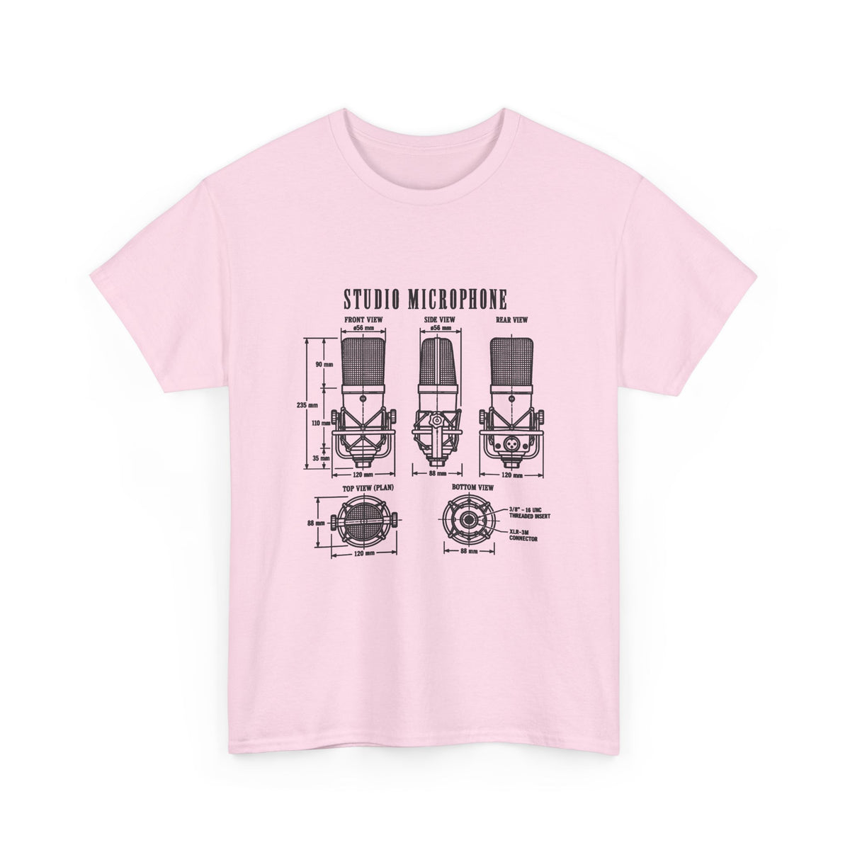 Studio Microphone Blueprint T-Shirt