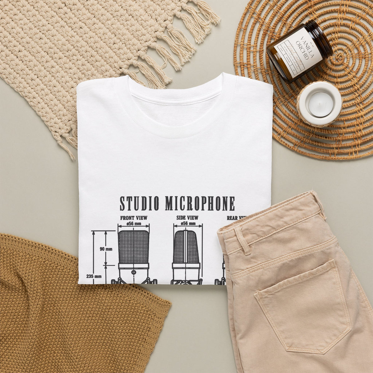 Studio Microphone Blueprint T-Shirt