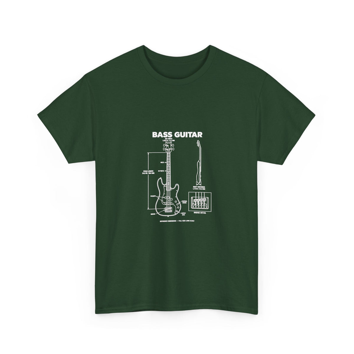 Bass Guitar Blueprint  T-Shirt