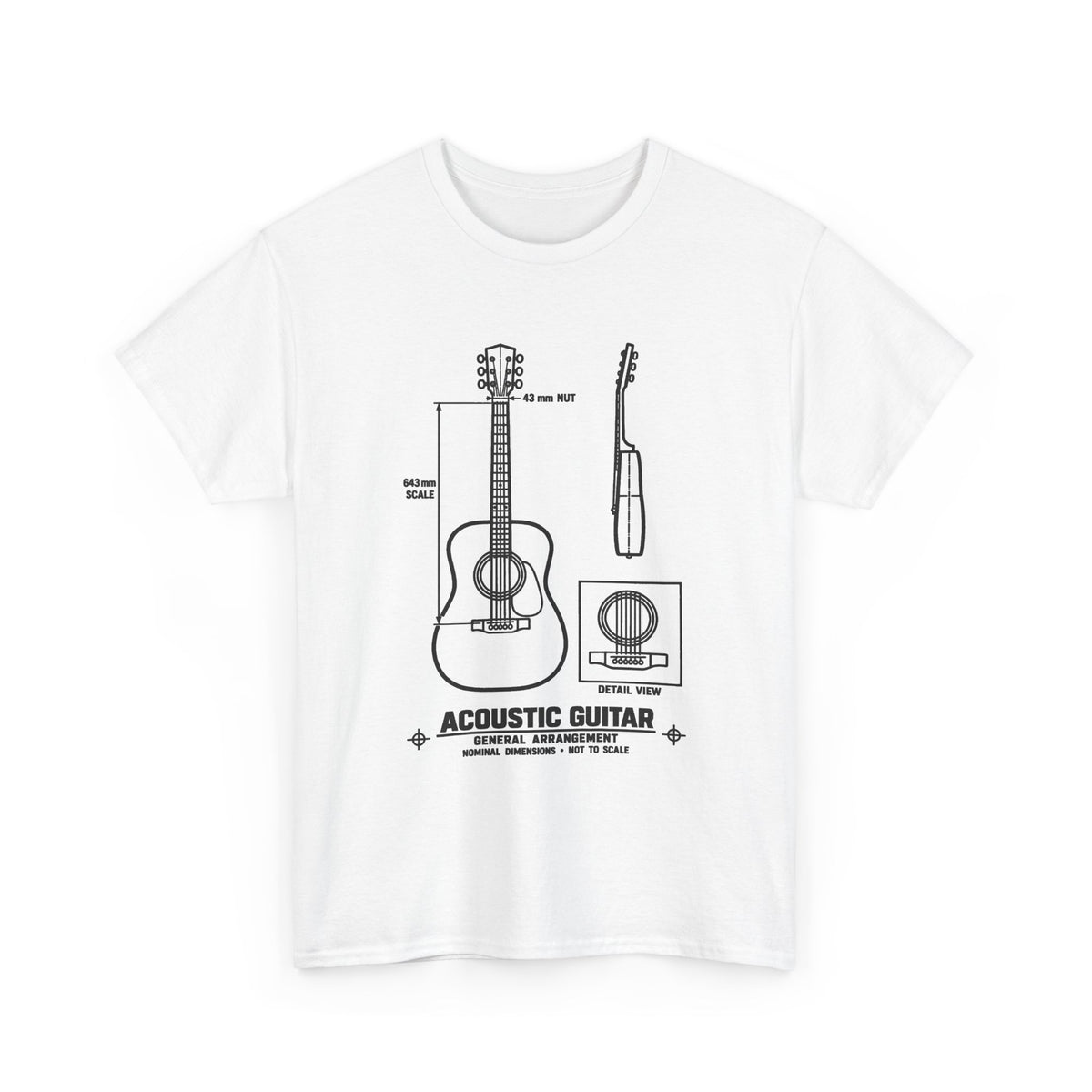 Acoustic Guitar Blueprint T-Shirt