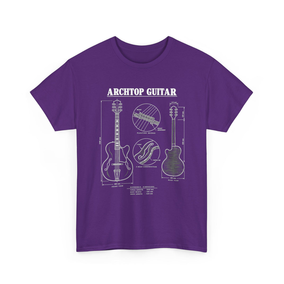 Archtop Guitar Blueprint T-Shirt