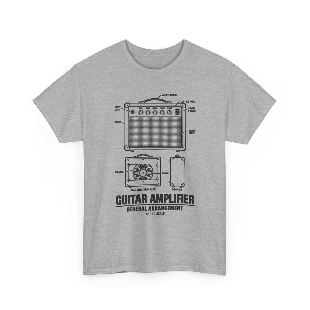 Guitar Amplifier Blueprint T-Shirt