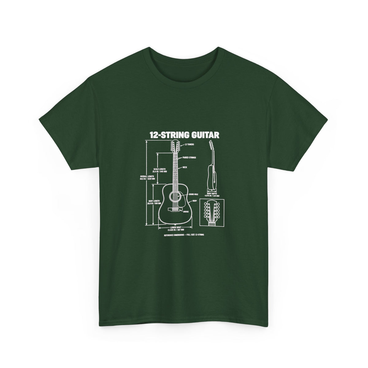 12-String Guitar Blueprint T-Shirt