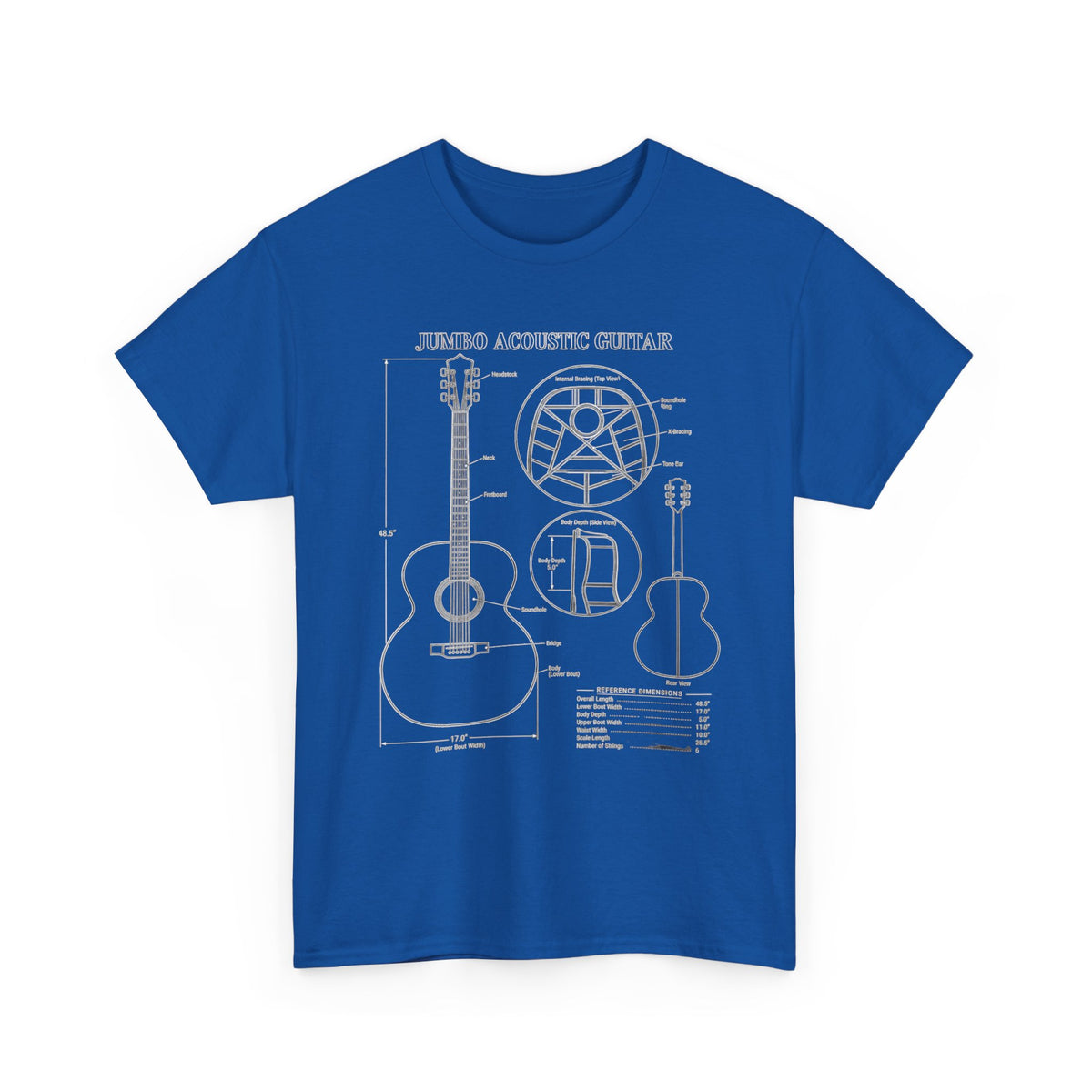 Jumbo Acoustic Guitar Blueprint T-Shirt