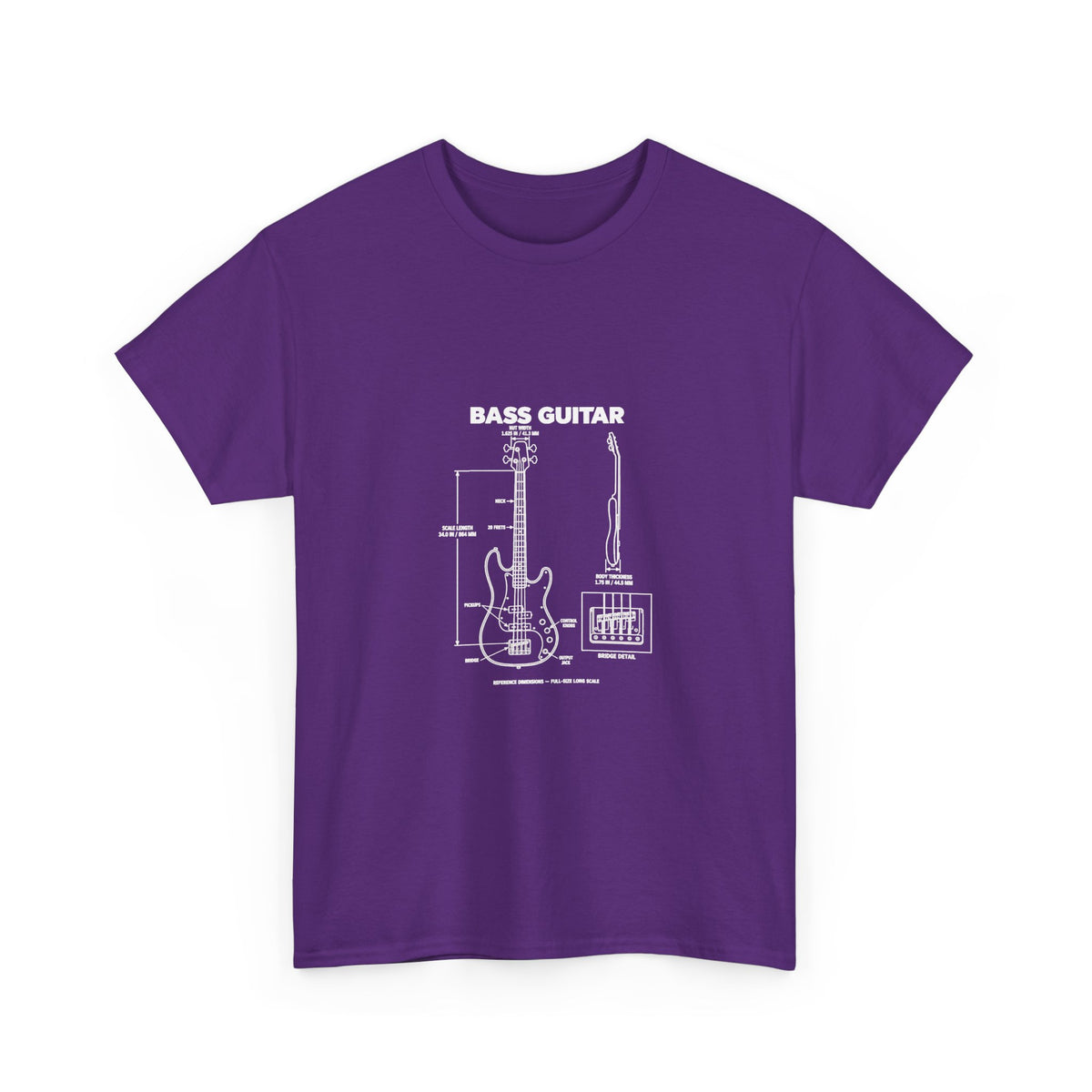 Bass Guitar Blueprint  T-Shirt
