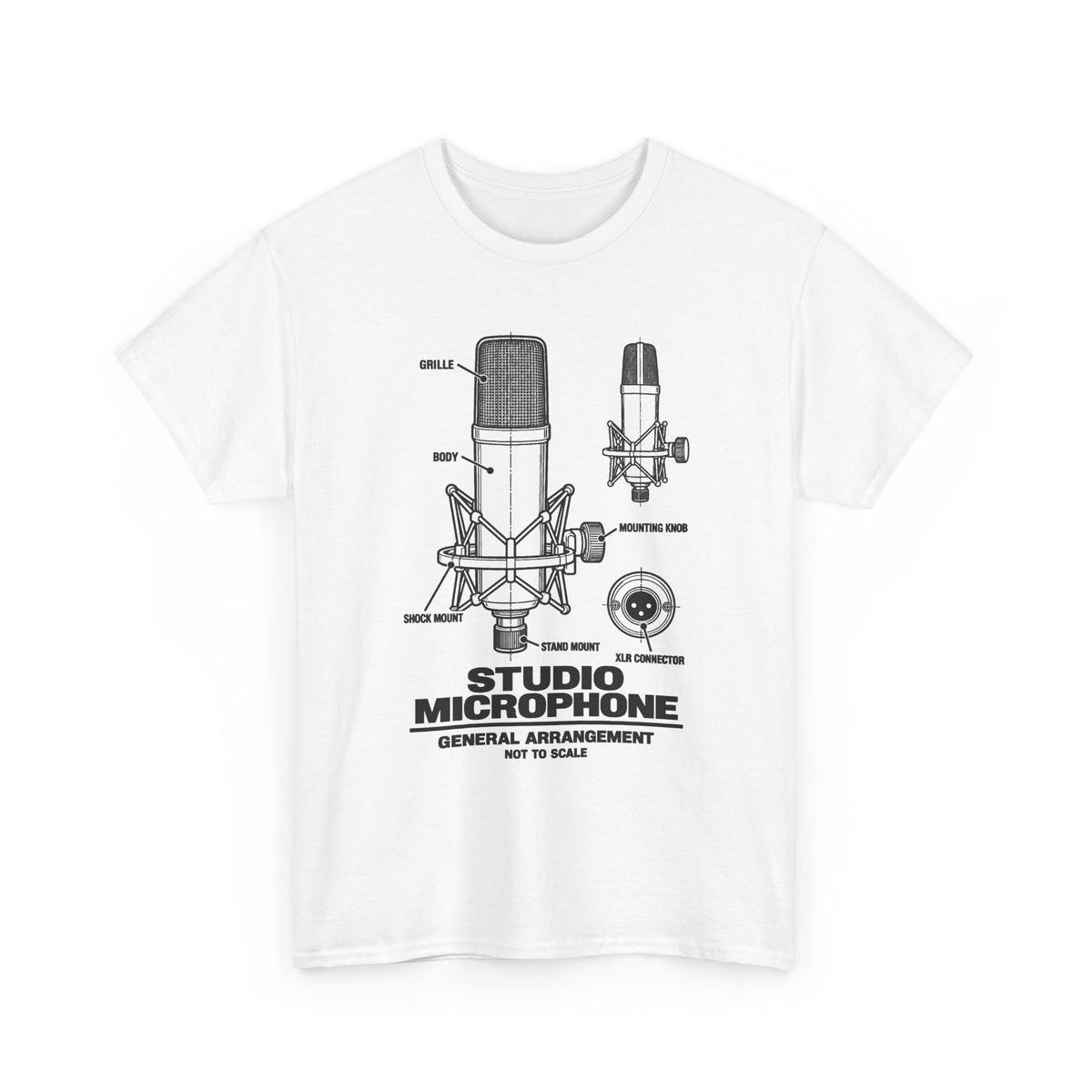 Studio Microphone Blueprint T-Shirt