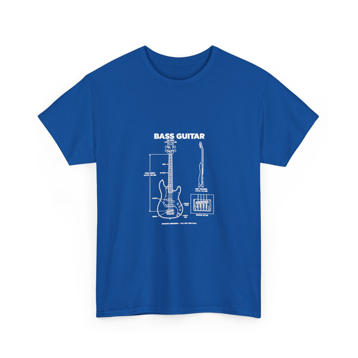 Bass Guitar Blueprint  T-Shirt
