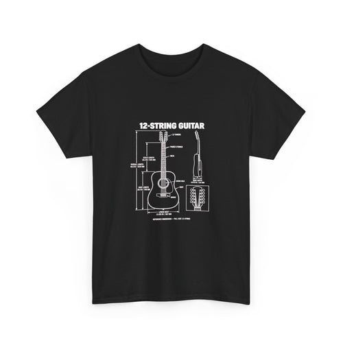 12-String Guitar Blueprint T-Shirt