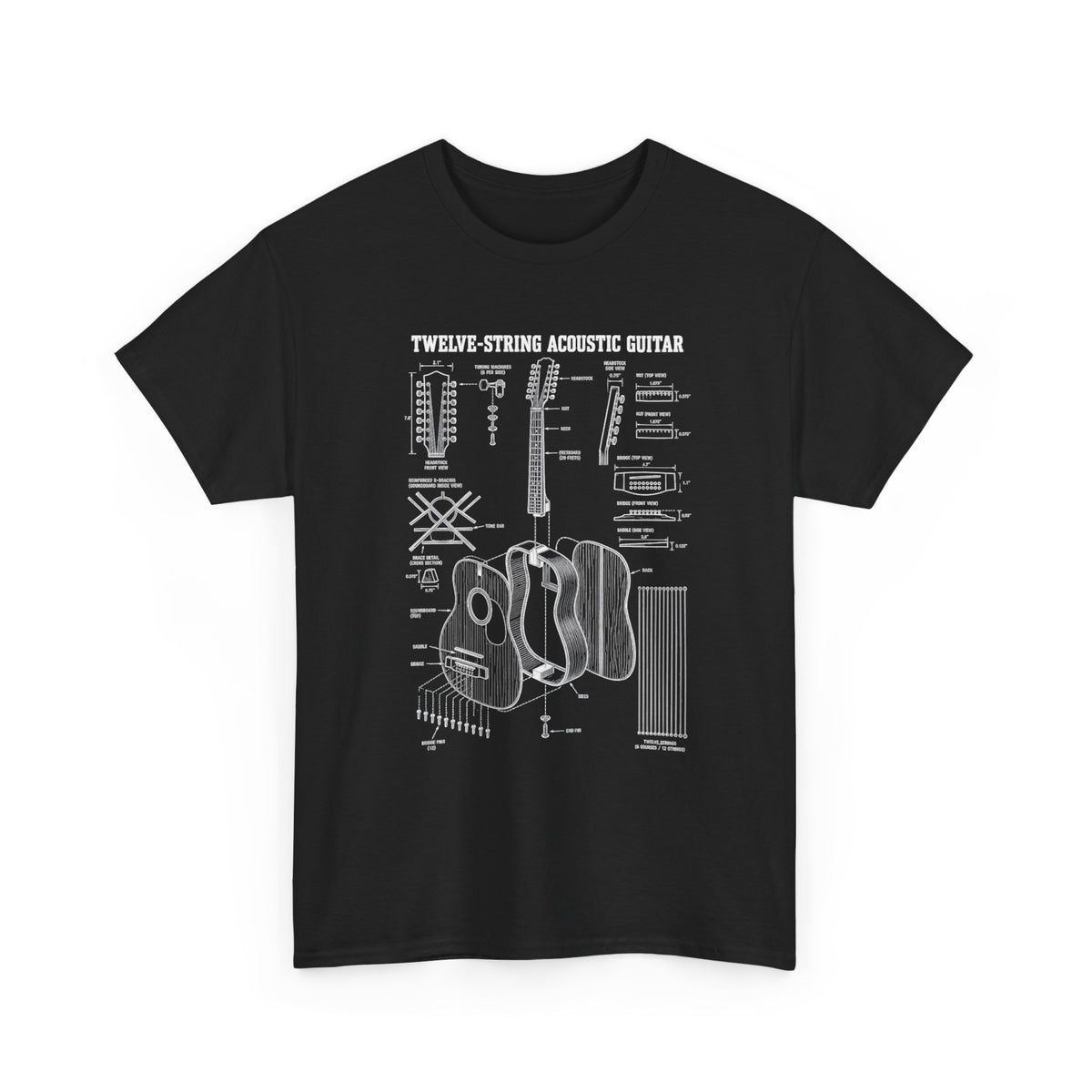 Acoustic Guitar Blueprint T-Shirt