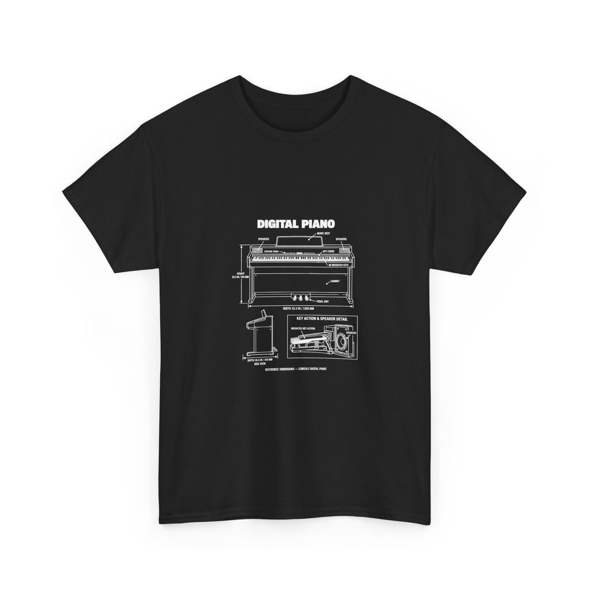 Digital Piano Blueprint T-Shirt