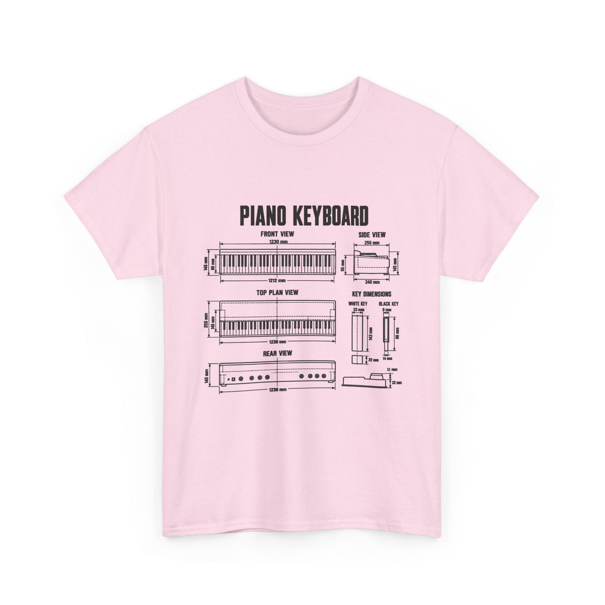 Piano Keyboard Blueprint T-Shirt