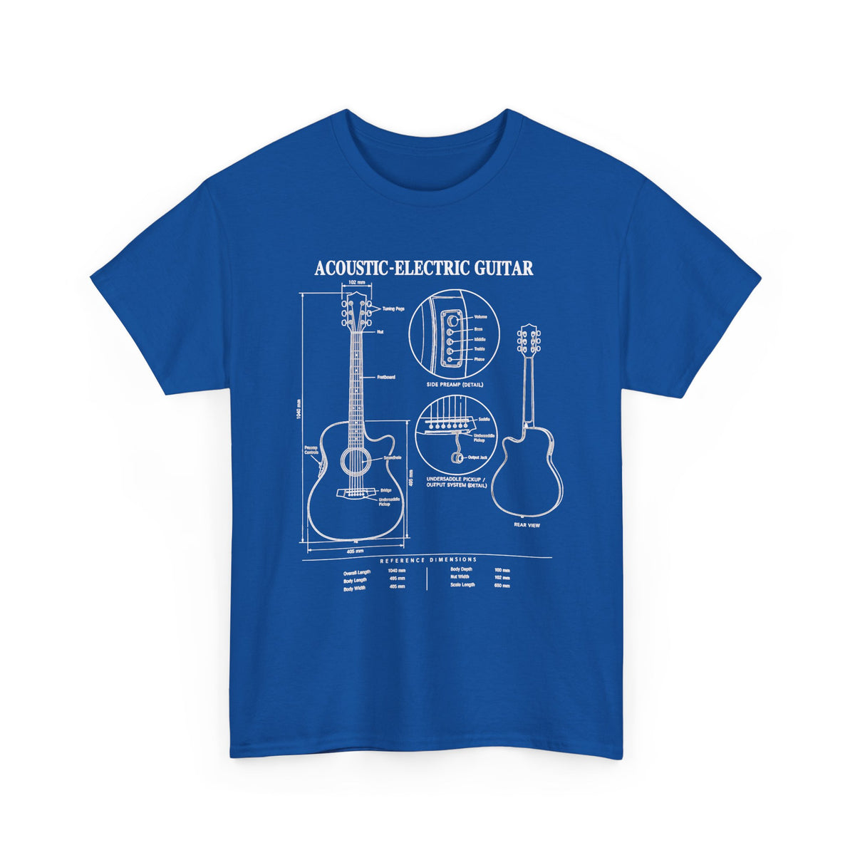 Acoustic-Electric Guitar Blueprint T-Shirt