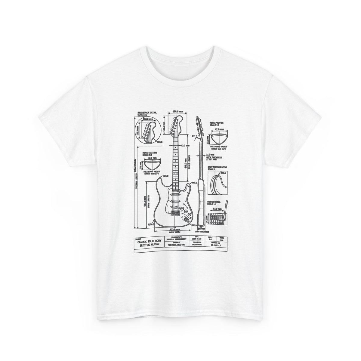 Electric Guitar Blueprint T‑Shirt