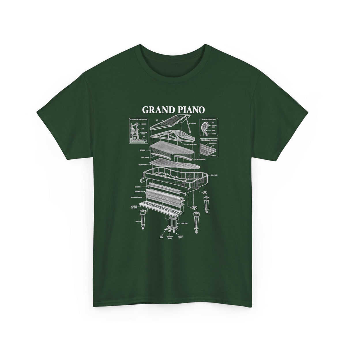 Grand Piano Blueprint T-Shirt