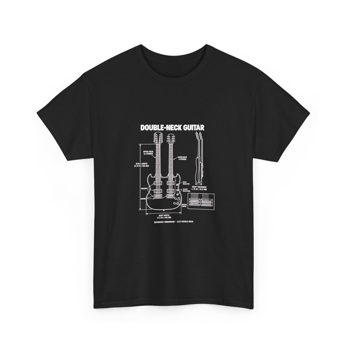 Double-Neck Guitar Blueprint T-Shirt