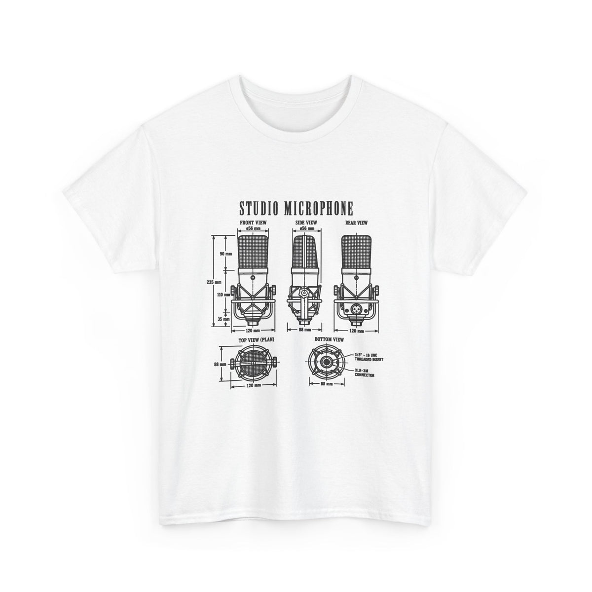 Studio Microphone Blueprint T-Shirt