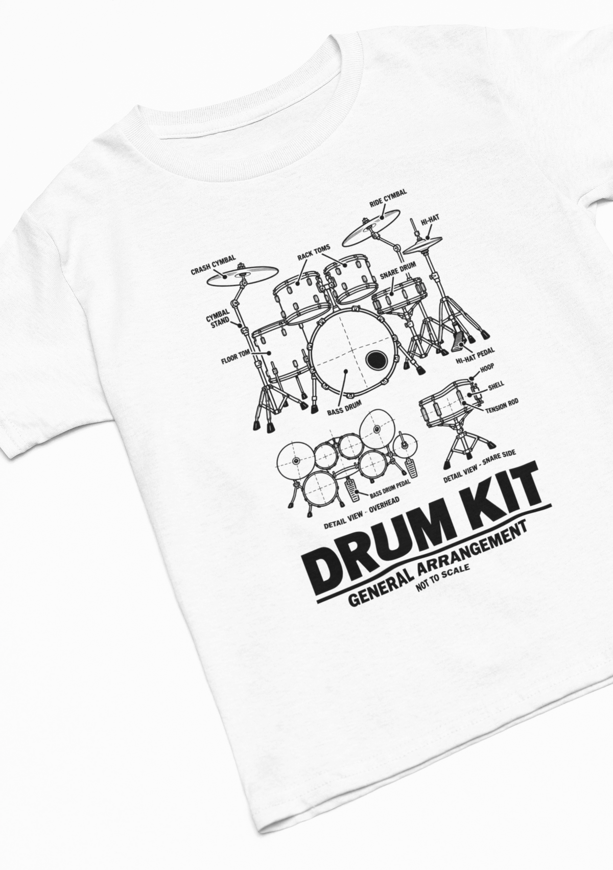 Drum Kit Blueprint T-Shirt