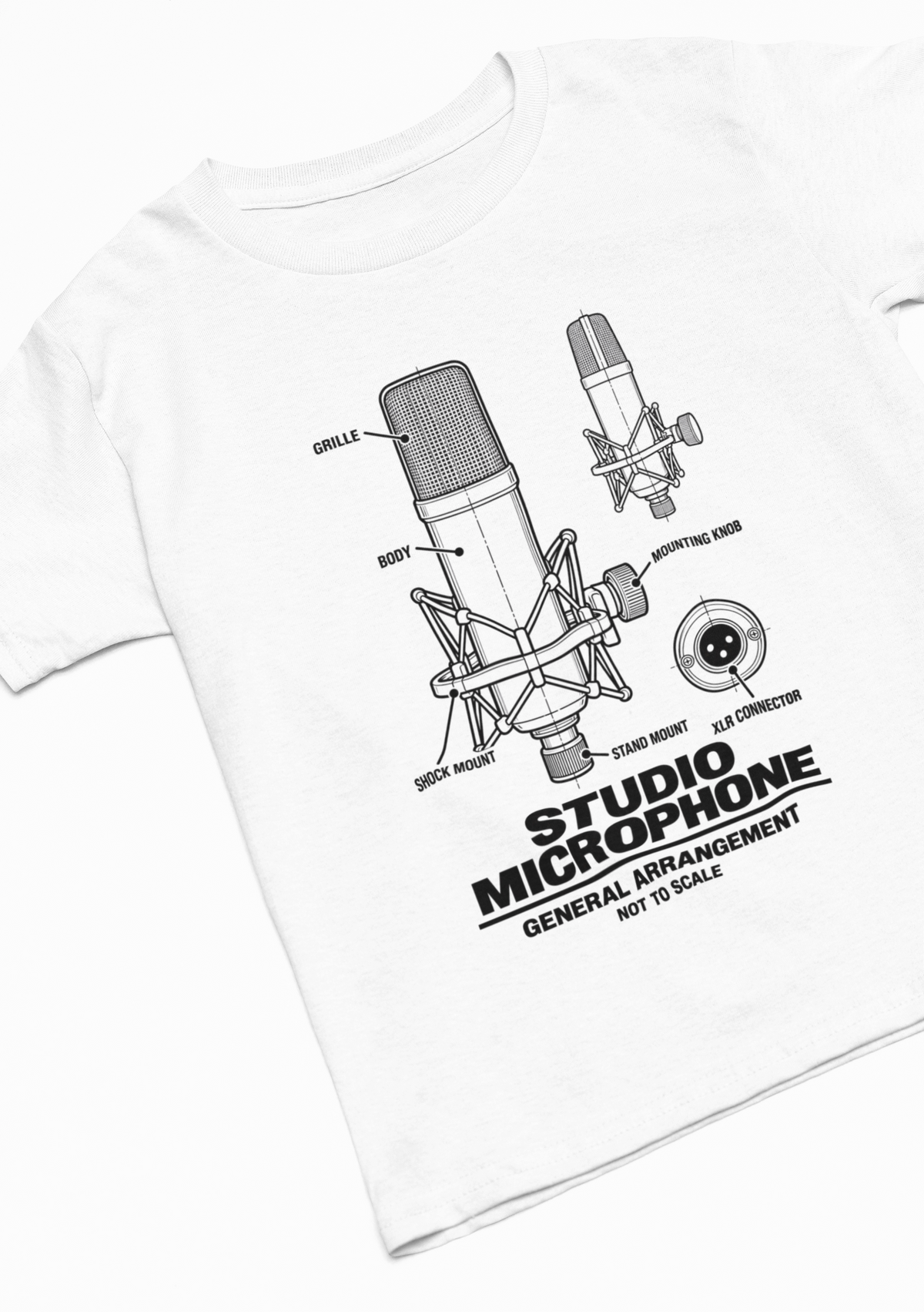 Studio Microphone Blueprint T-Shirt
