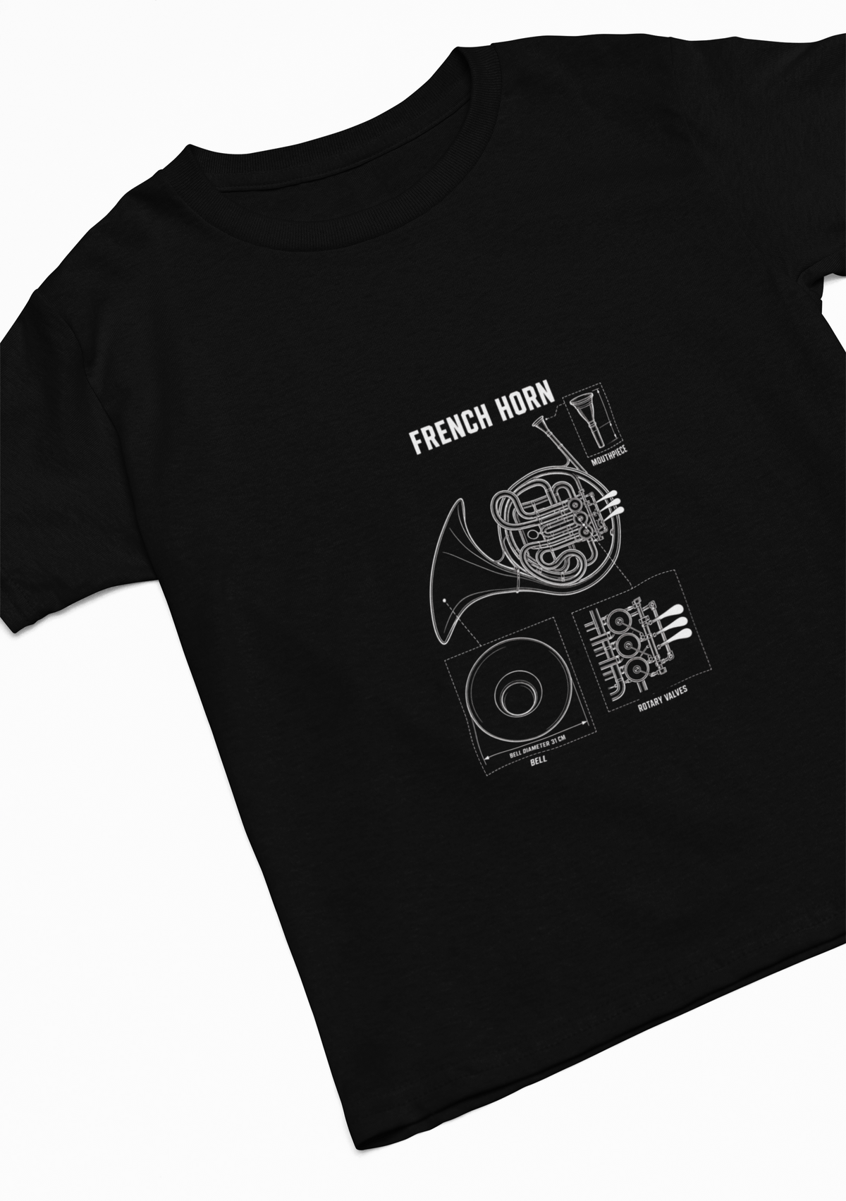 French Horn Blueprint T-Shirt