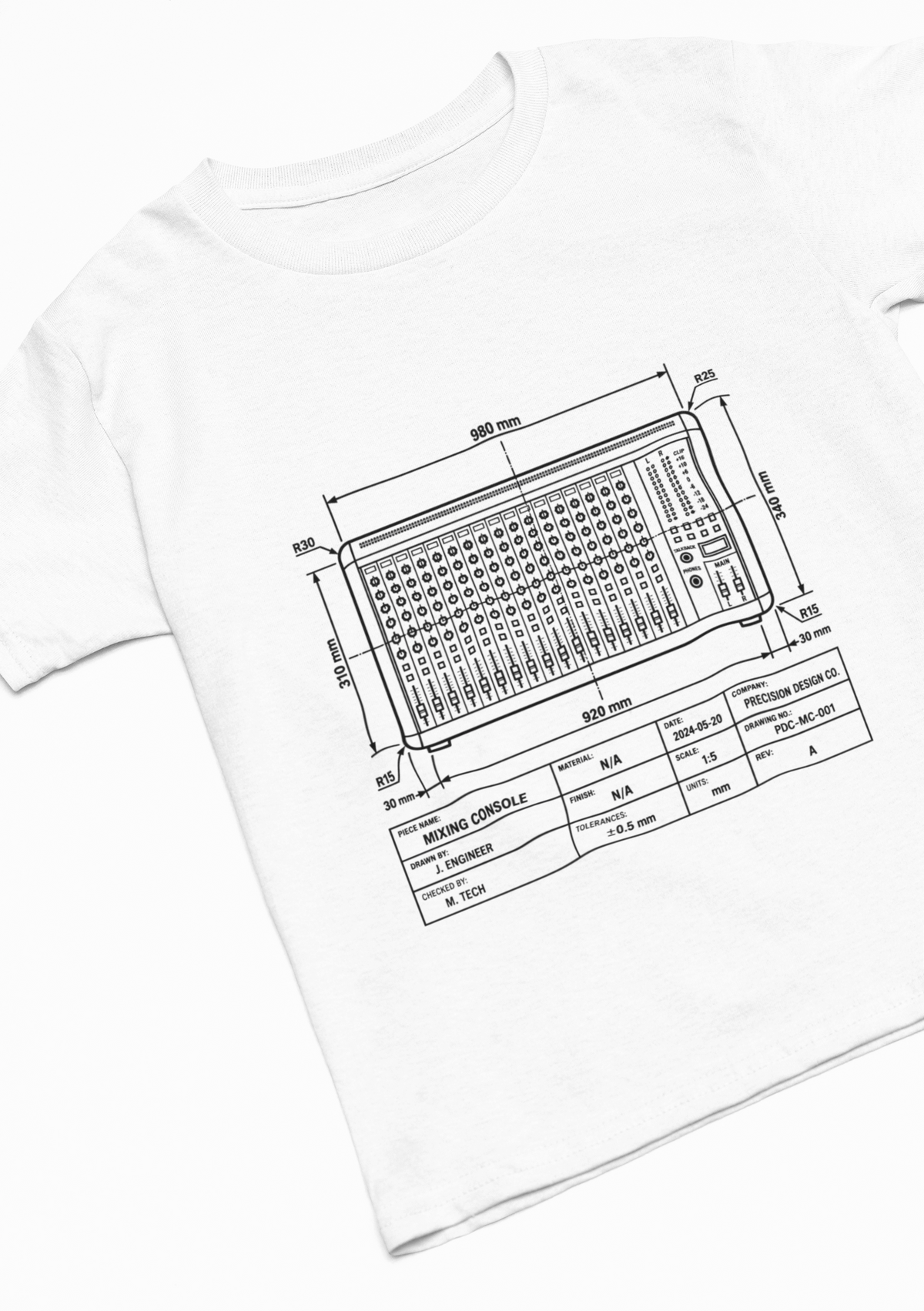 Analog Synthesizer Blueprint T-Shirt