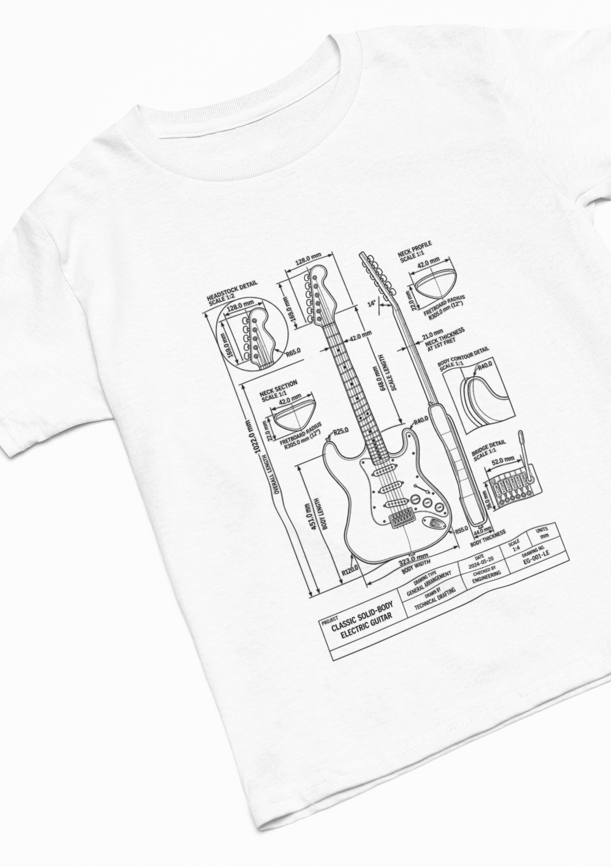 Electric Guitar Blueprint T‑Shirt