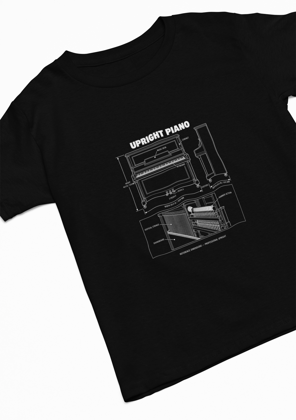 Upright Piano Blueprint T-Shirt