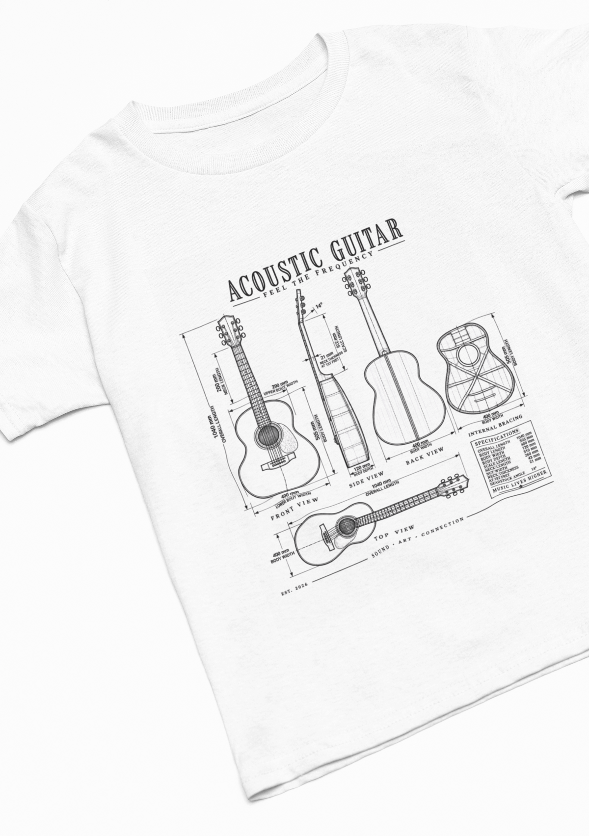 Acoustic Guitar Blueprint T-Shirt
