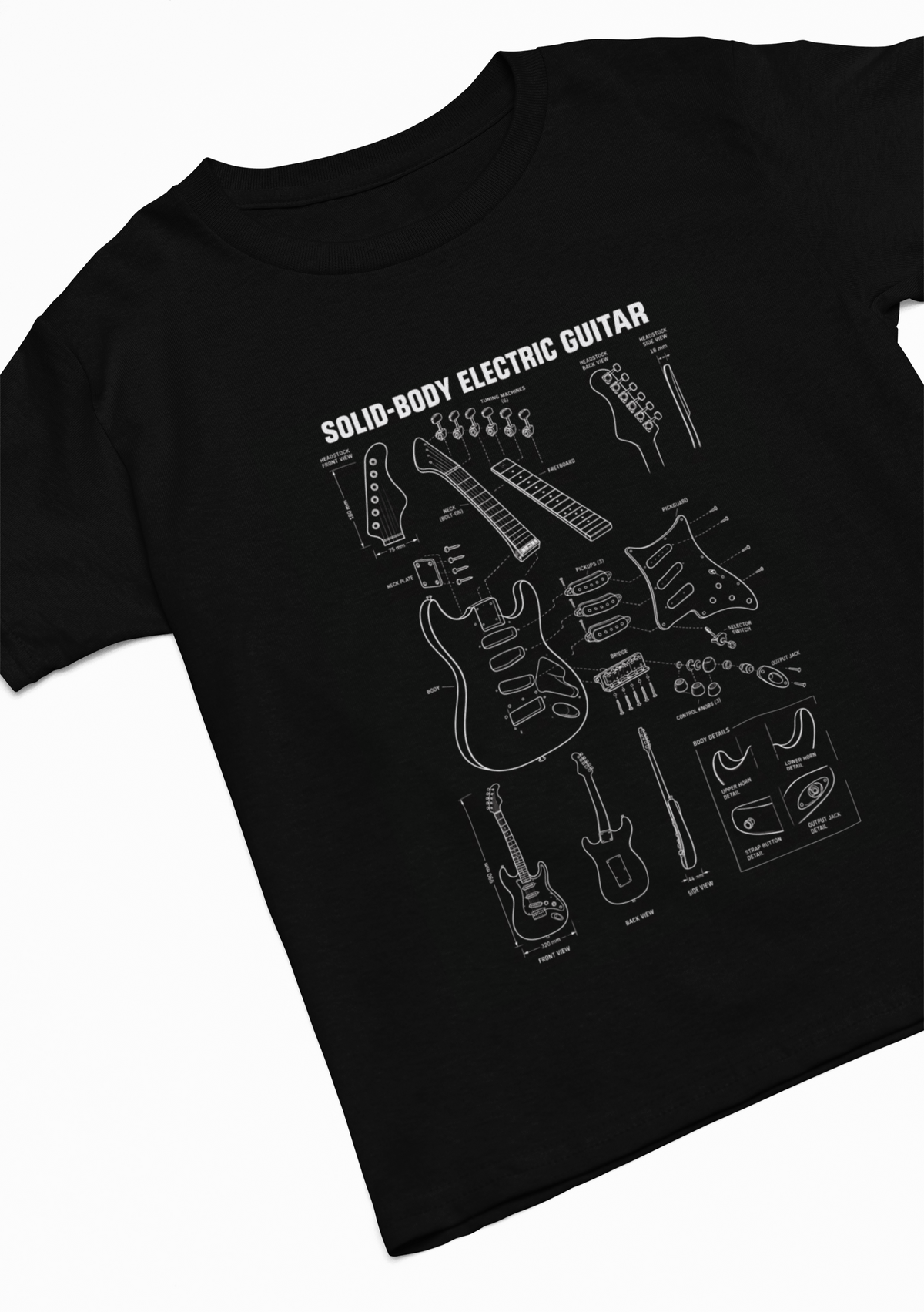 Solid-Body Electric Guitar Blueprint T-Shirt